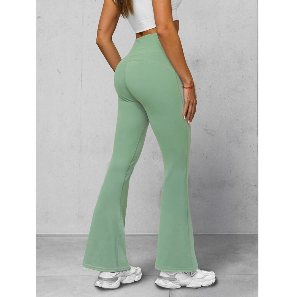 Utsvängda Leggings - Mintgrön Dam sidan