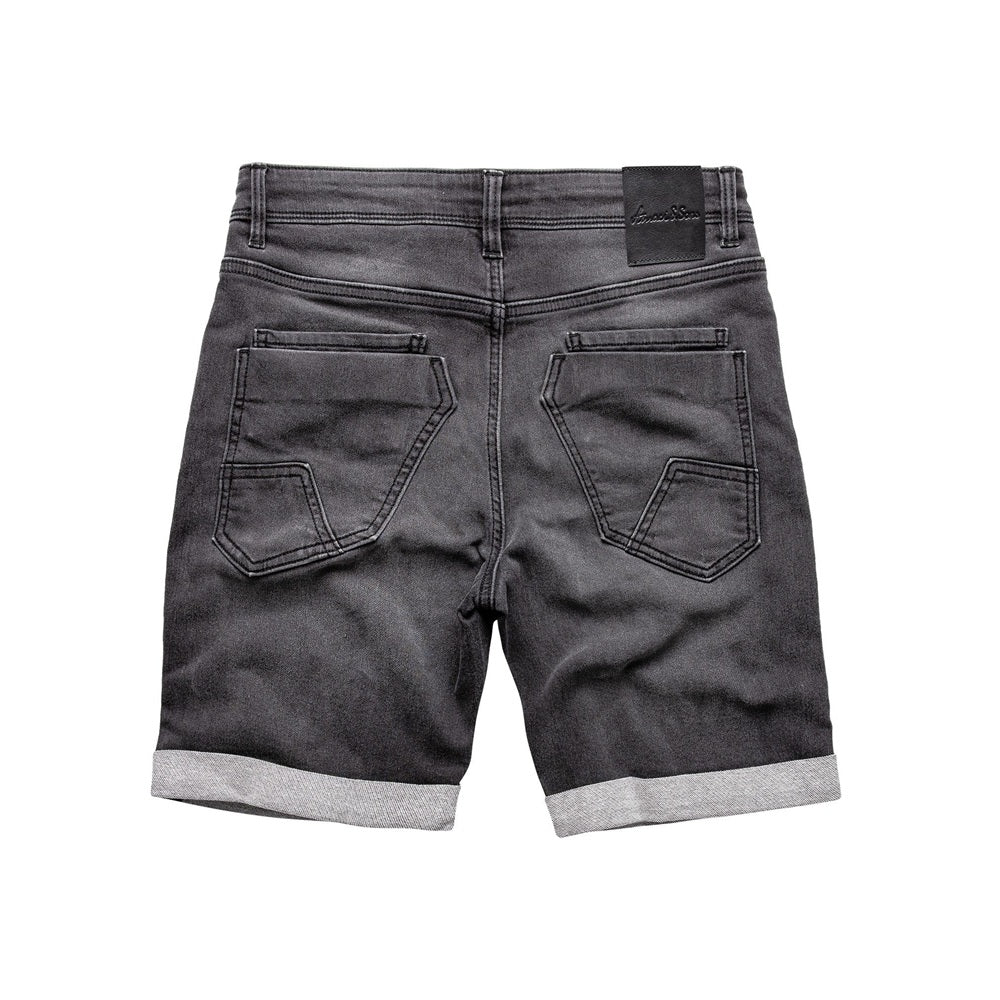 Denim shorts till sommaren - Jeansshorts Herr svarta bakifrån