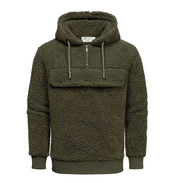 Grön underbart skön fleece hoodie herr