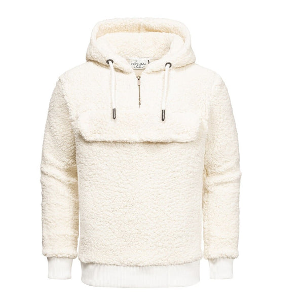 Fleecetröjor med huva - sköna herrtröjor i fleece vit