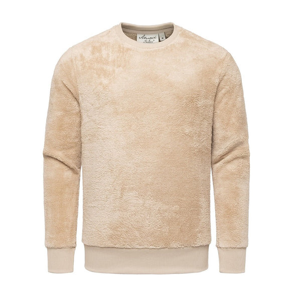 Beige fleecetröja Herr