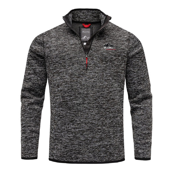 Fleecetröja halv dragkedja svart