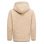 Fleece huvtröjor - Herrtröjor fleece med huva beige bakifrån