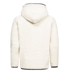 Vit fleecetröja herr med luva - Fleece hoodie bakifrån