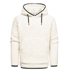 Vit fleecetröja herr med luva - Fleece hoodie