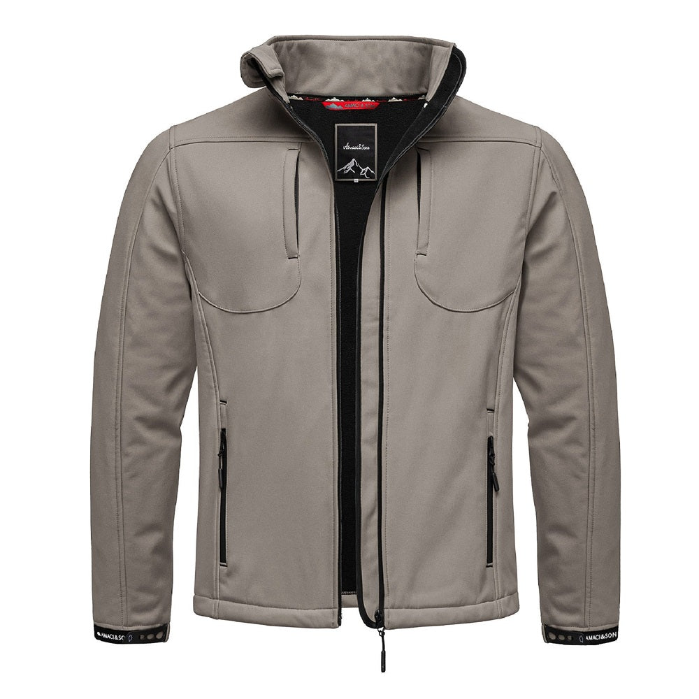 Grå softshelljacka Herr med hög krage