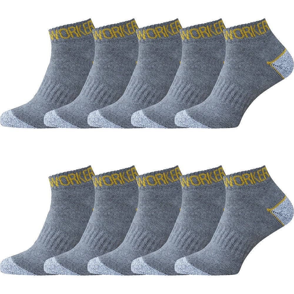 10 pack korta arbetsstrumpor gråa
