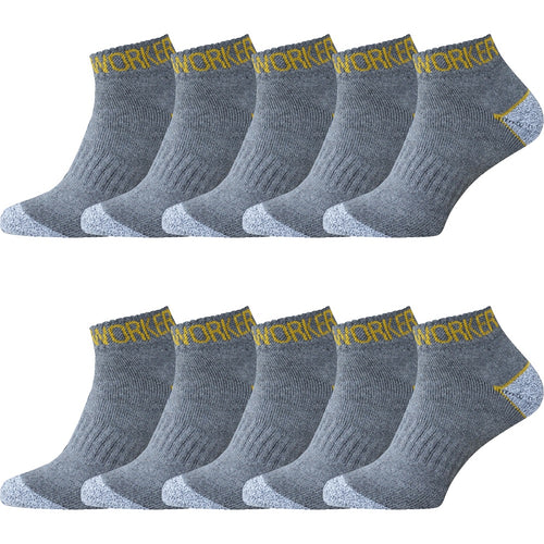 10 pack korta arbetsstrumpor gråa