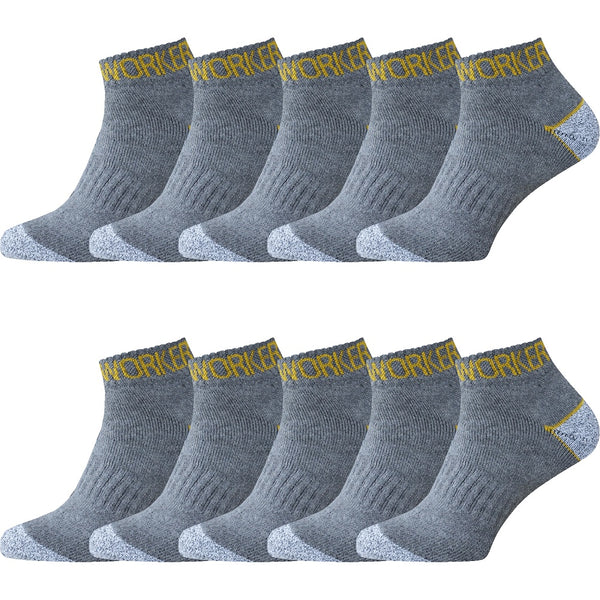 10 pack korta arbetsstrumpor gråa