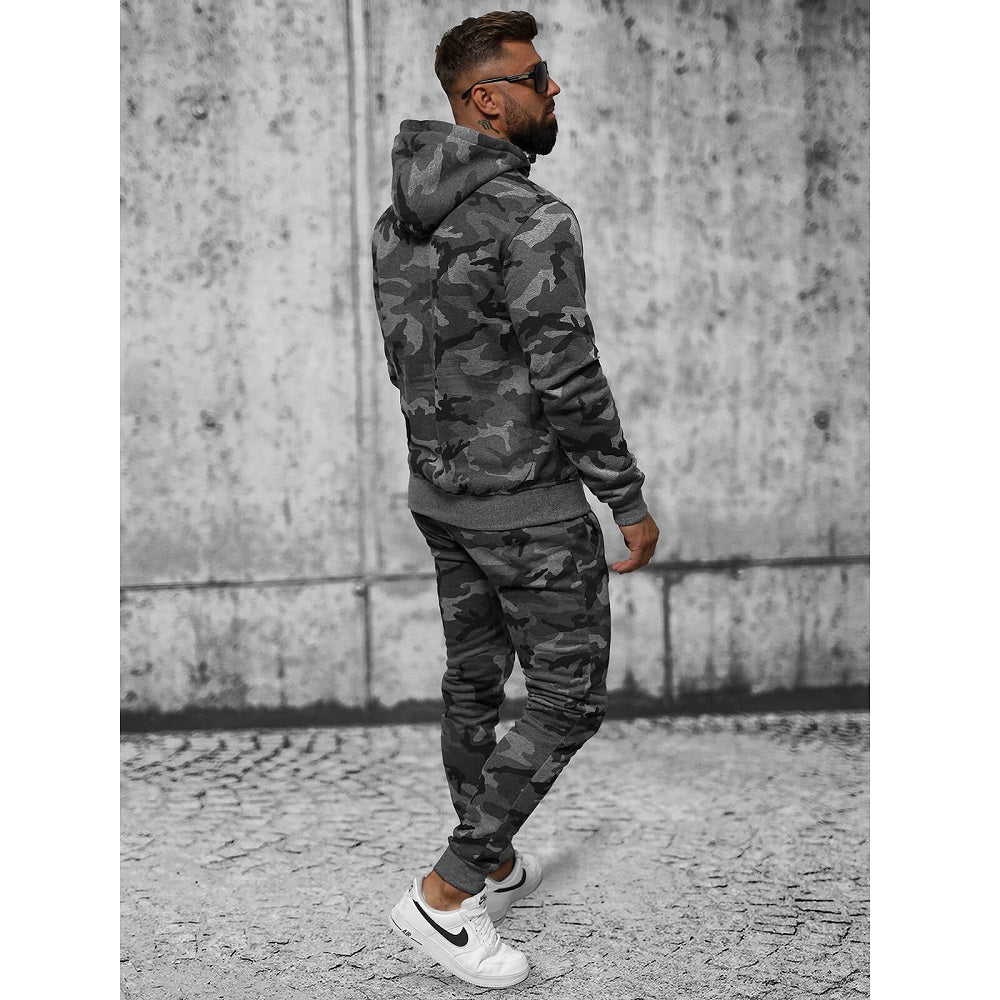 Grafitgrå camo träningsoverall - Herr bakifrån