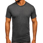 Grafitgrå basic t-shirt - Rund hals framifrån