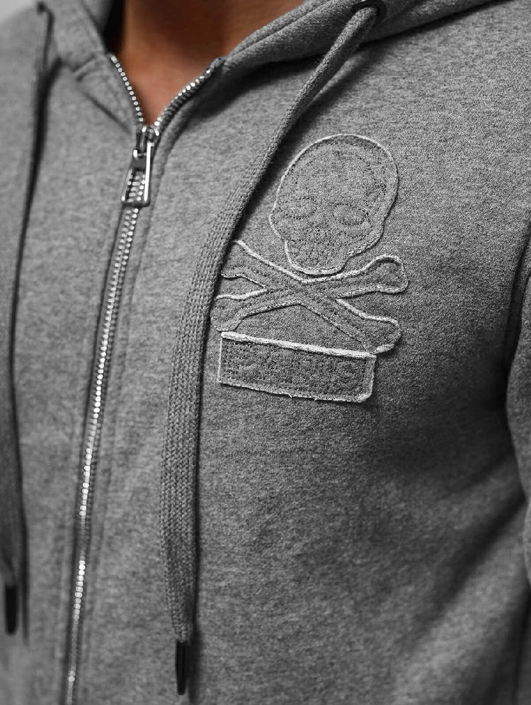 Grafitgrå luvtröja - Zip hoodie herr zoomad