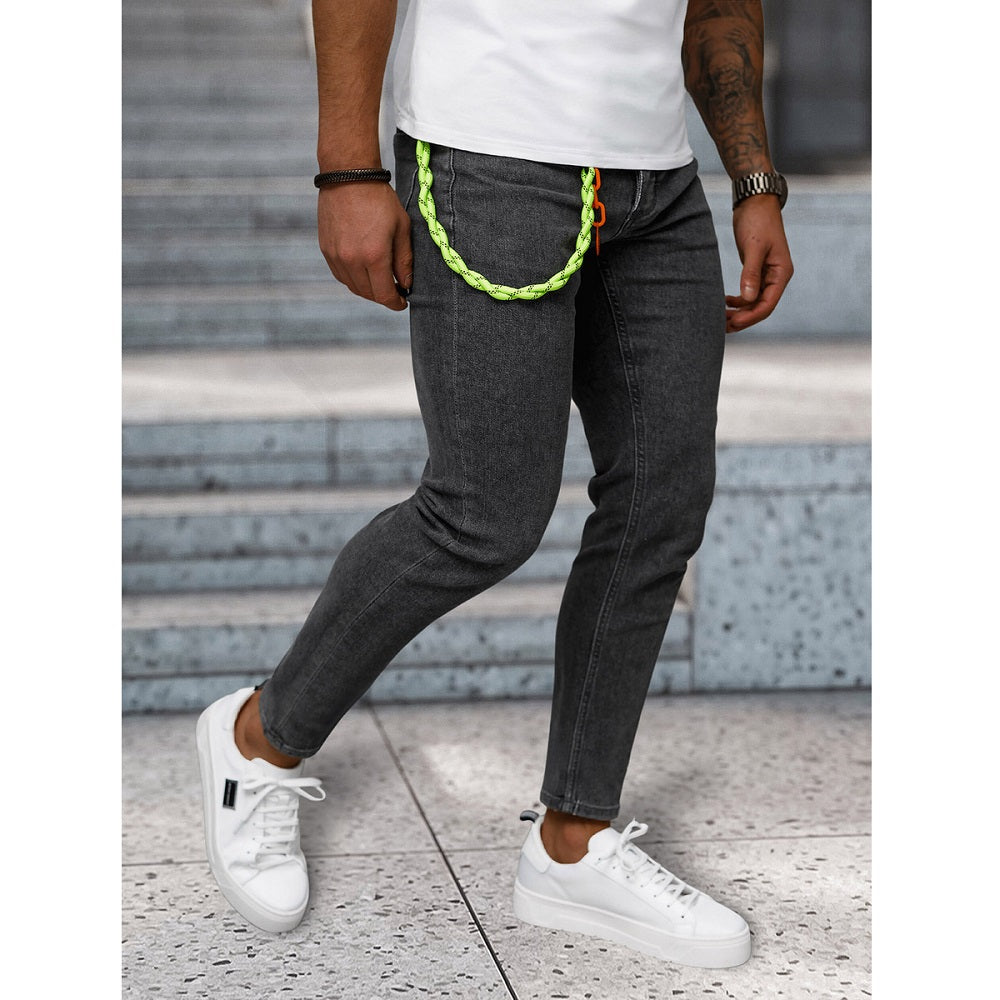 Jeans med hängsmycke - Grafitgråa Herrbyxor