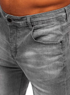 Skuggade jeansshorts - Grafitgråa herrshorts zoomad