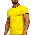 Gul t-shirt - Kontrastfärgad herr