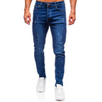 Mörkblå slim fit herrjeans