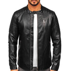 Läderjacka bikerstil - herrskinnjacka