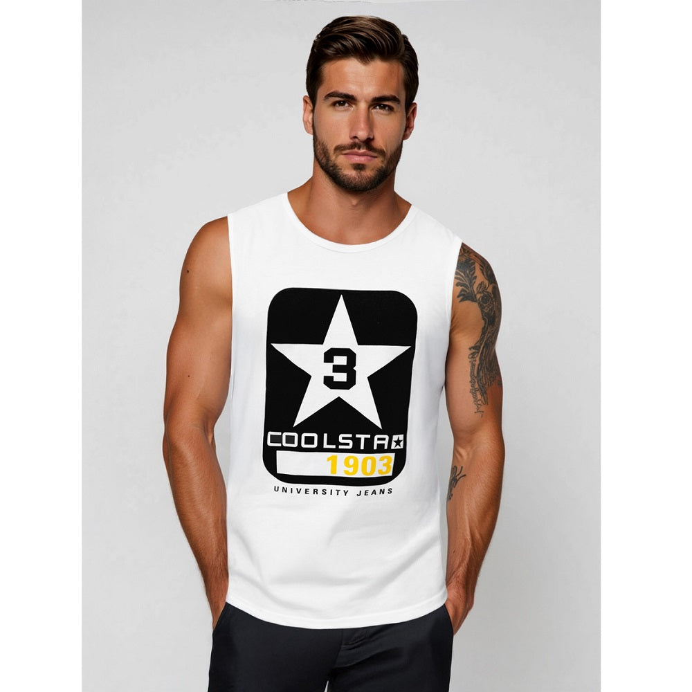 Vitt herrlinne med tryck - Coolstar tanktop