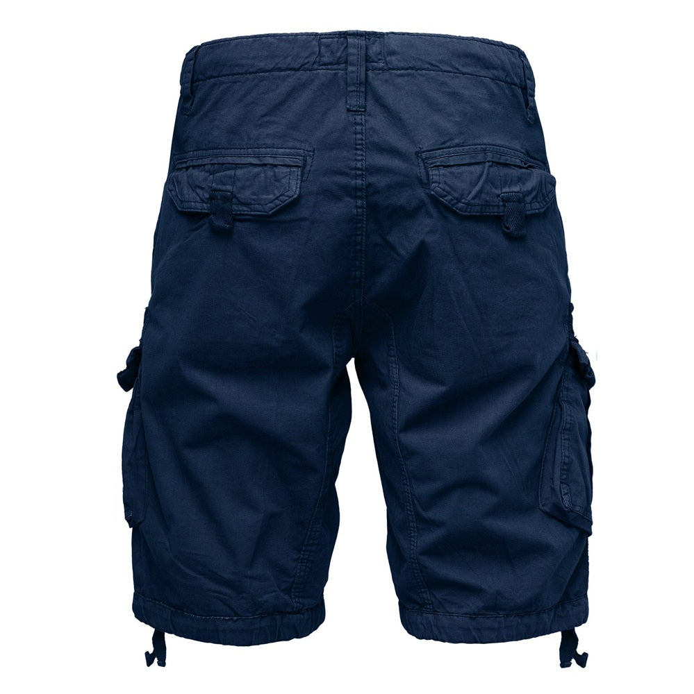 Cargoshorts för herrar från Amaci & Sons mörkblåa bakifrån