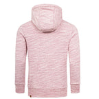 Hoodie Herr - röd melange huvtröja bakifrån