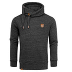 Hoodie Herr - svart melange huvtröja