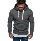 Mörkgrå herr hoodie med känguruficka - Herrtröja framifrån