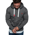 Mörkgrå herr hoodie med känguruficka - Herrtröja front