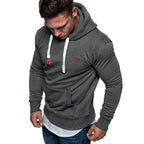 Mörkgrå herr hoodie med känguruficka - Herrtröja