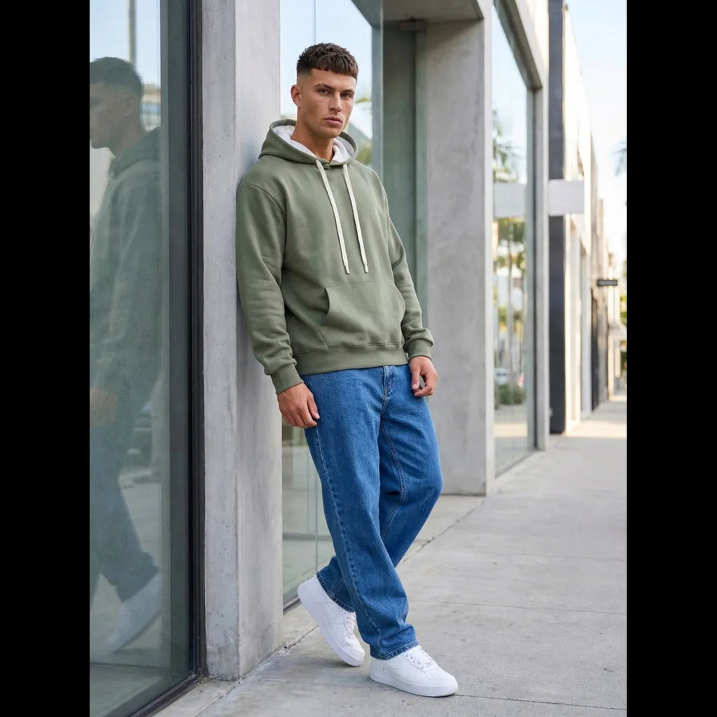 Hoodie herr grön herrtröja