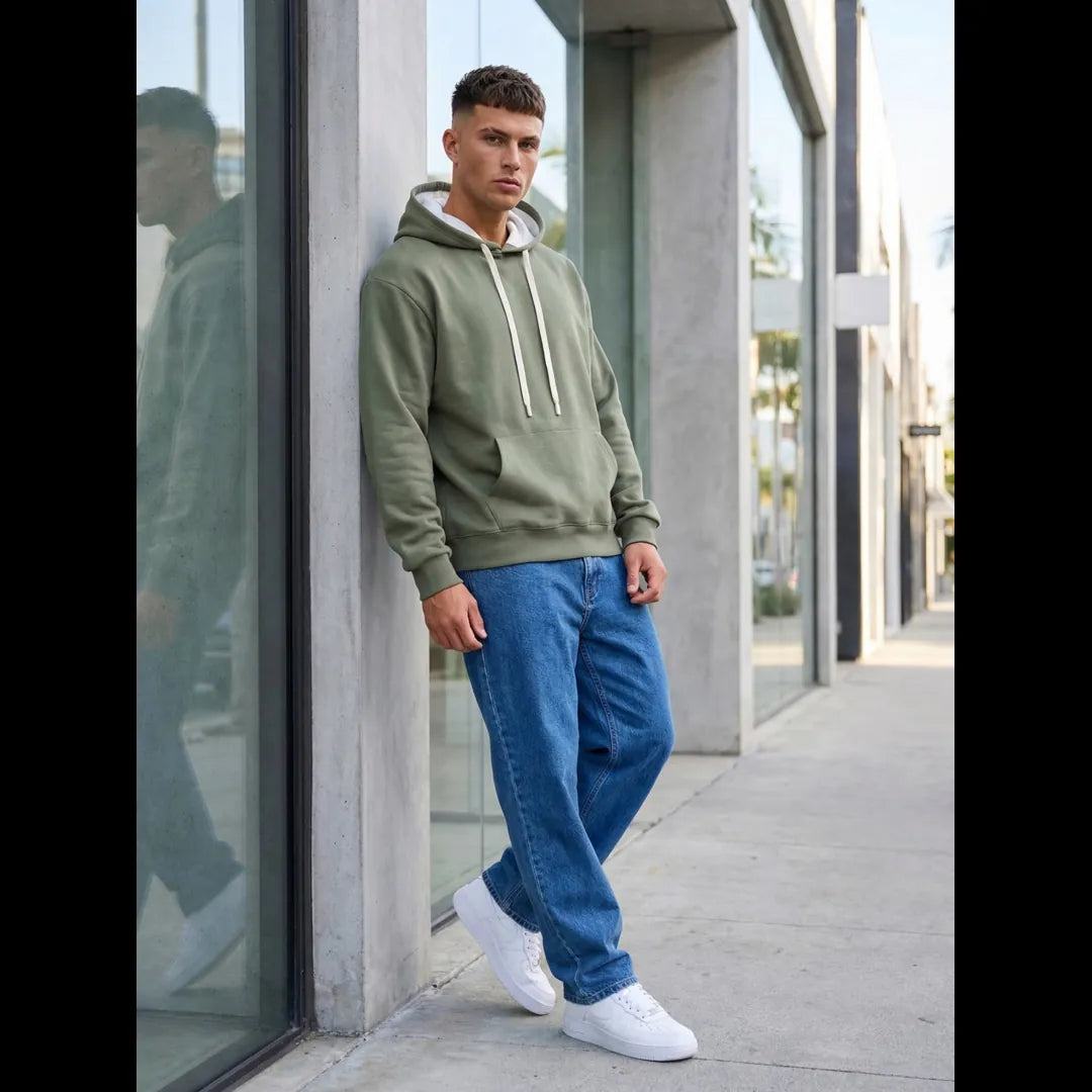 Hoodie herr grön herrtröja