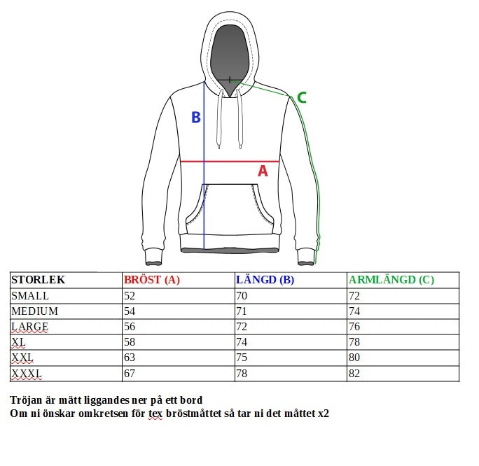 Hoodie Herr - Marinblå stilren huvtröja