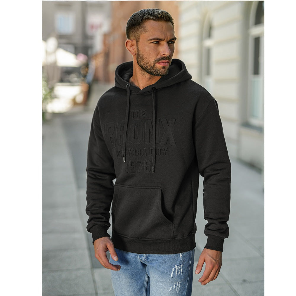 Bronx hoodie herr - Svart herrtröja framifrån