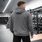 Grafitgrå Herr hoodie bakifrån