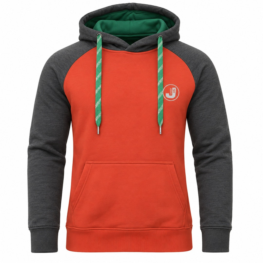 Hoodie herr med raglanärmar