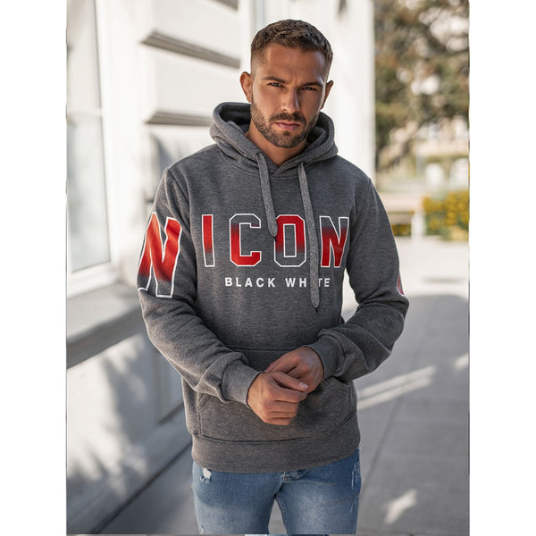 Billig herr hoodie icon grafitgrå