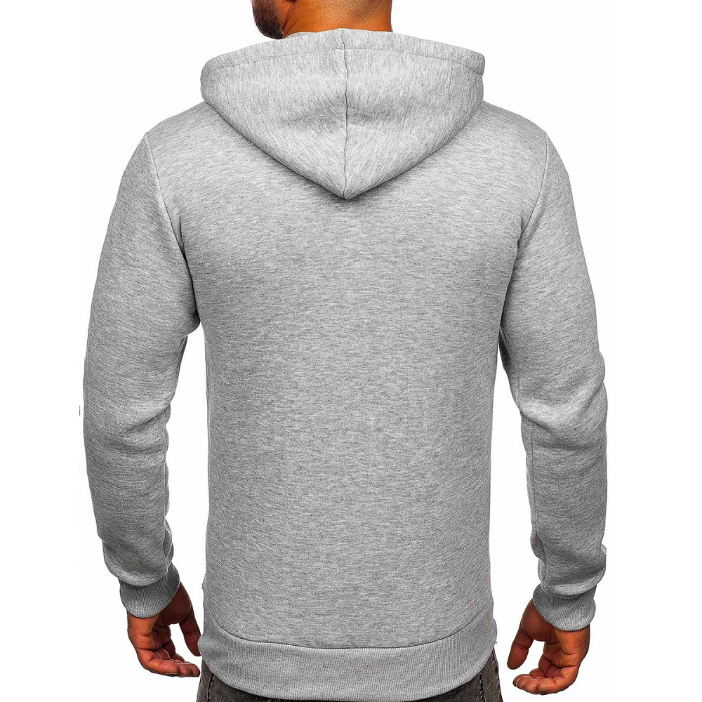 Ljusgrå Half Zip Hoodie - Herrtröja med luva