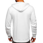 Vit Half Zip Hoodie - Herrtröja med luva - Utförsäljning