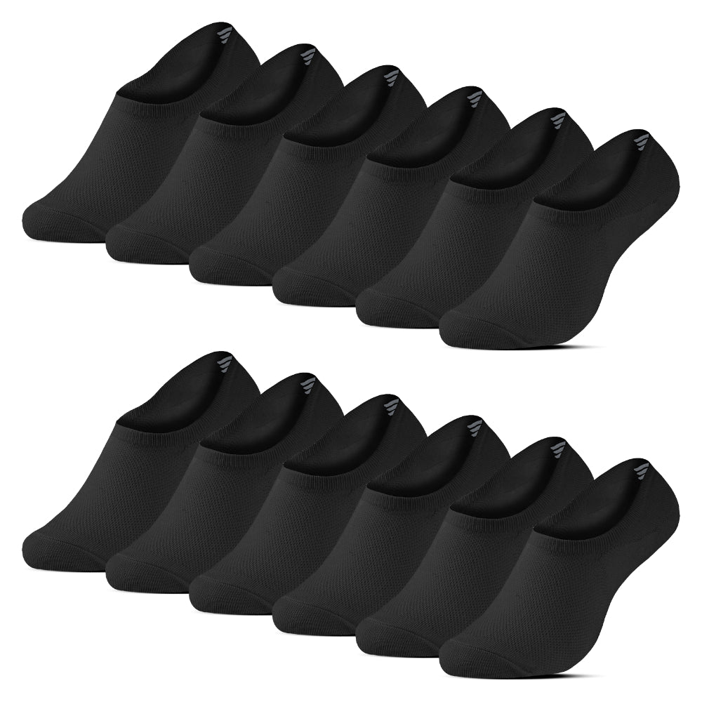 12-pack svarta osynliga strumpor