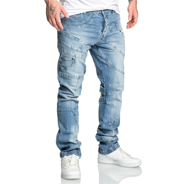 Ljusblåa herrjeans med stretch