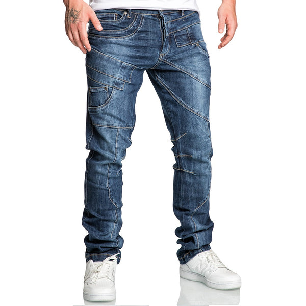 Stretch jeans herr - mörkblåa denim jeans