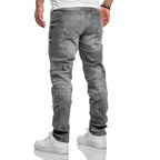 Jeans Herr straight fit 3 färgval gråa bakifrån