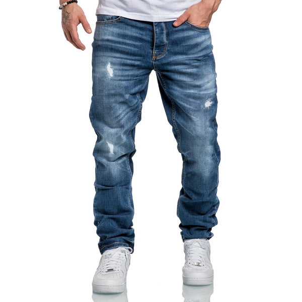 Staight fit jeans herr - ljusblåa herrjans med stretch
