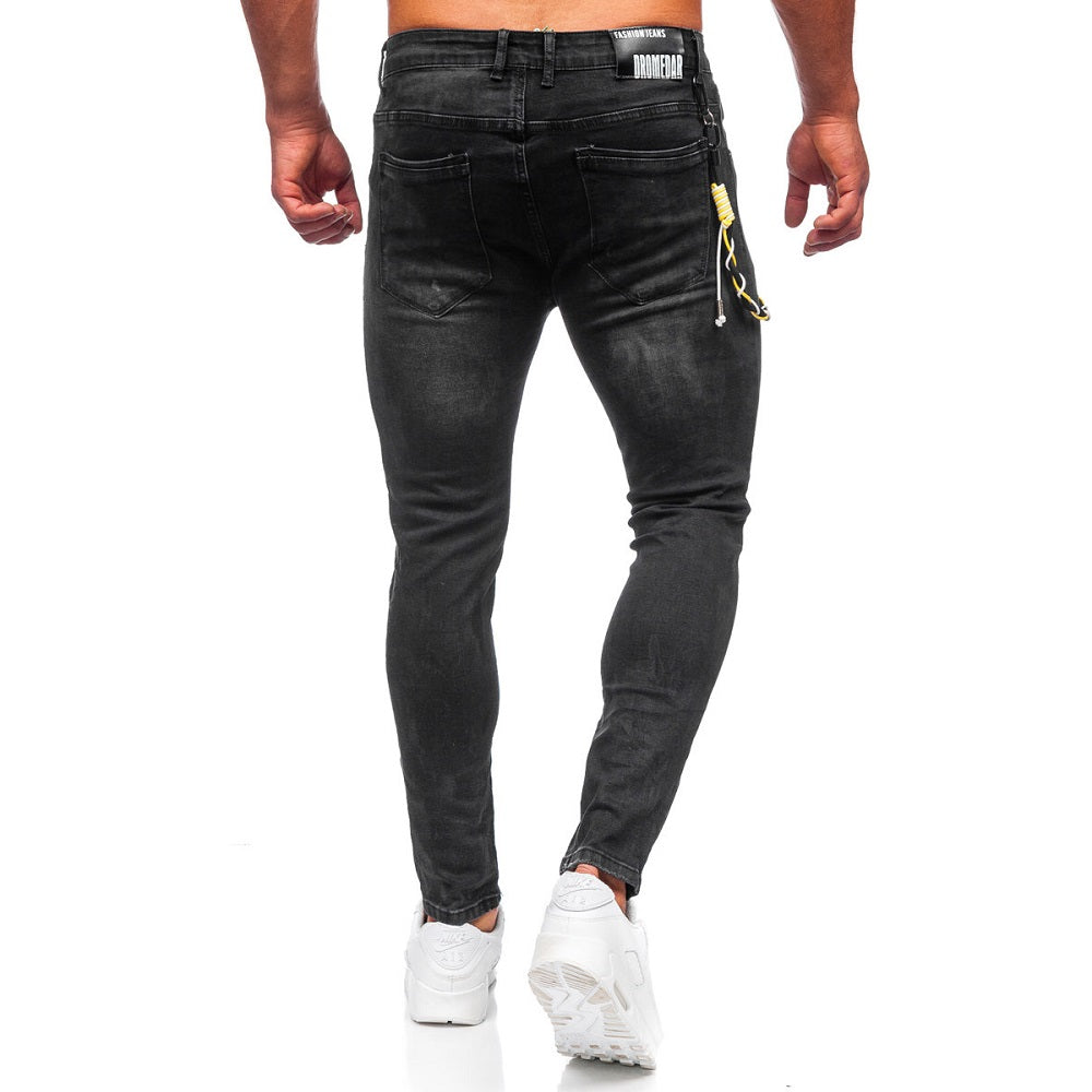 Jeansbyxor med hängsmycke - Svarta herrjeans bakifrån