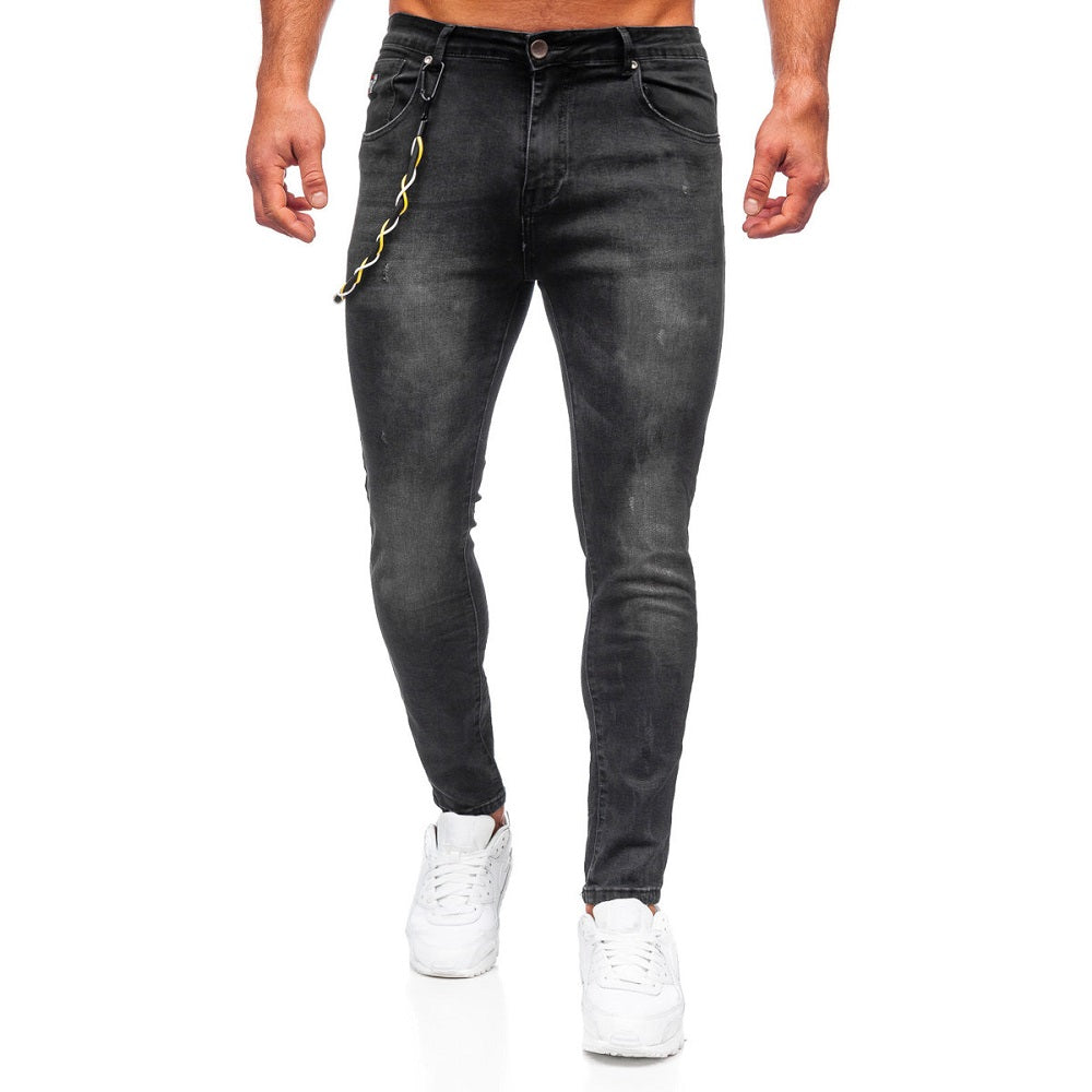 Jeansbyxor med hängsmycke - Svarta herrjeans framifrån