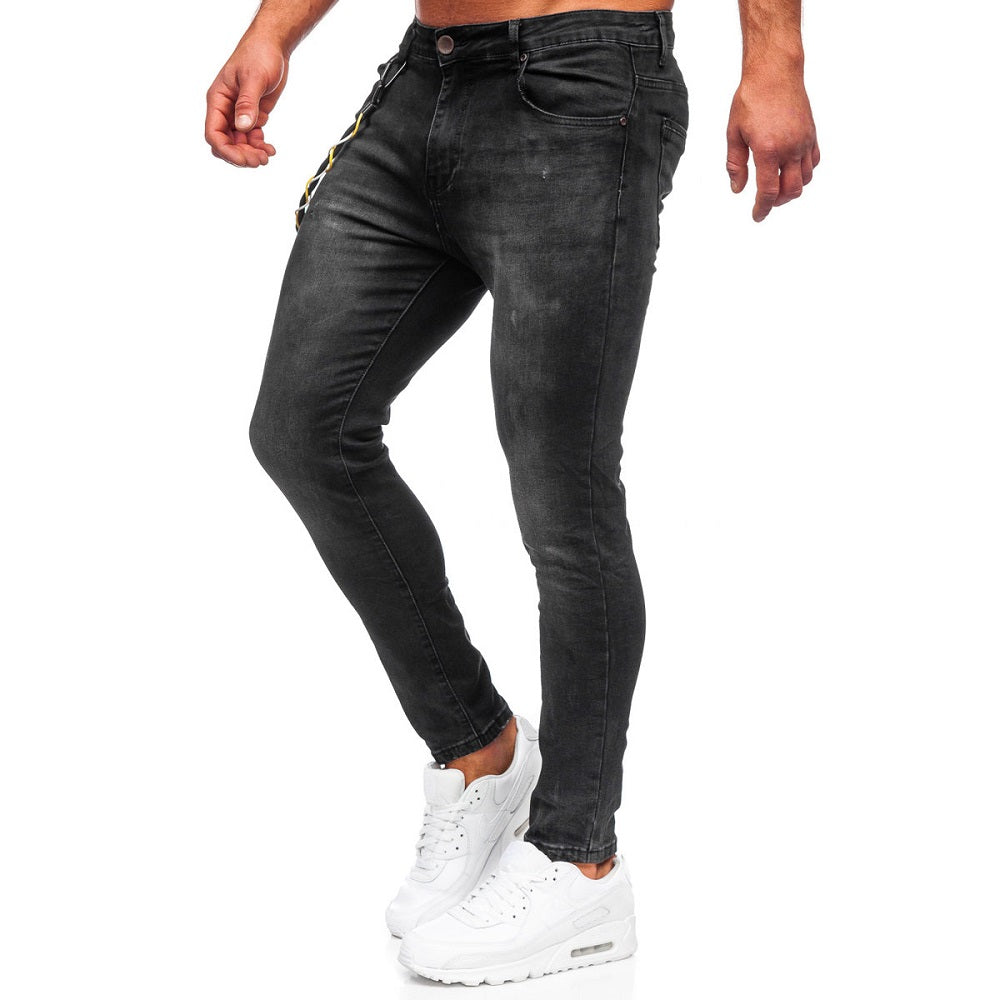 Jeansbyxor med hängsmycke - Svarta herrjeans sidan