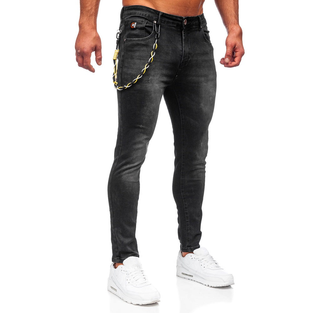Jeansbyxor med hängsmycke - Svarta herrjeans