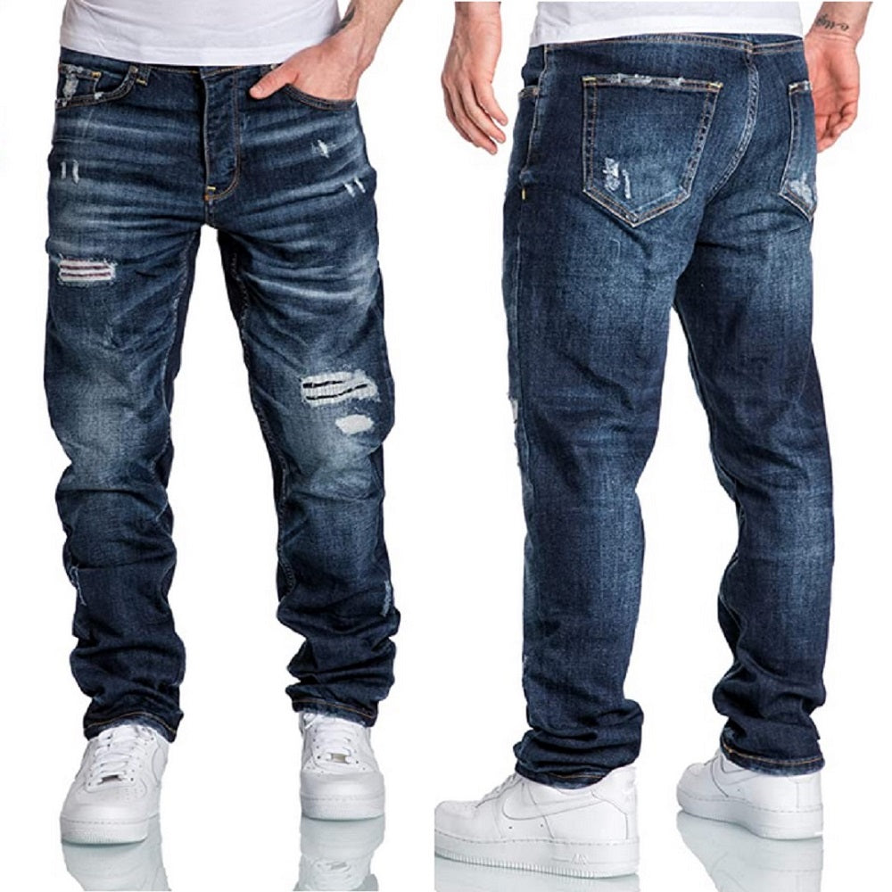 Jeans Herr - Destroyed mörkblå herrjeans med stretch 489 kr