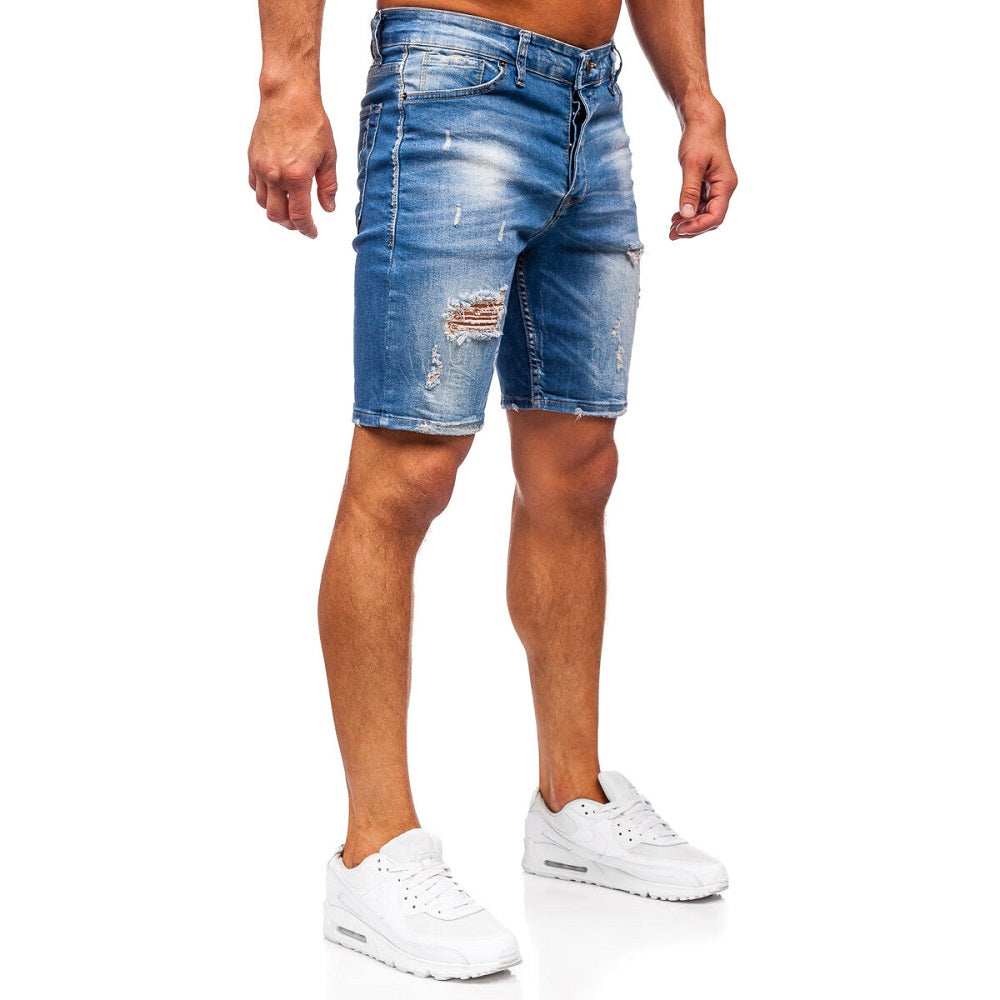 Trendslitna jeanshorts - Herrshorts blå sidan