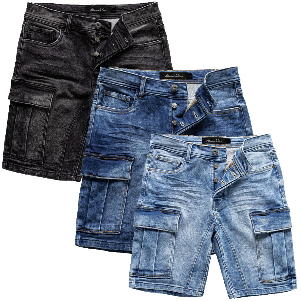 Jeansshorts Herr med cargofickor - Amaci & Sons