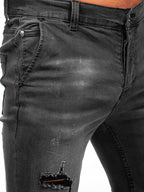 Jeansshorts Herr - Mörkgråa Shorts zoom framifrån